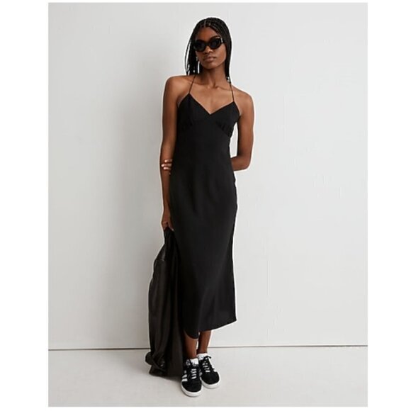Madewell Dresses & Skirts - Madewell Layton V-Neck Lightweight Midi Slip Dress Black Size 14/XL NWT